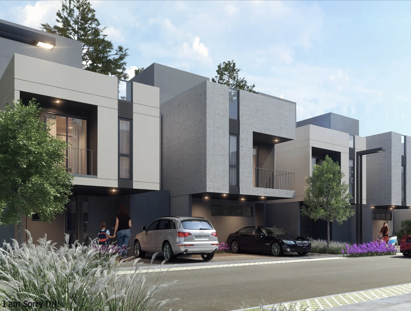 Render Proyecto de Viviendas Modernas